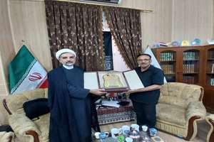 دیدار رئیس سندیکای هنرمندان عراق شعبه نجف اشرف با رایزن فرهنگی ایران در بغداد