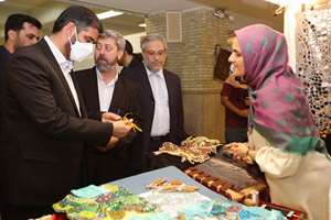 بازدید دبیر شورای عالی مناطق آزاد از نمایشگاه محصولات فرهنگی صادرات محور 